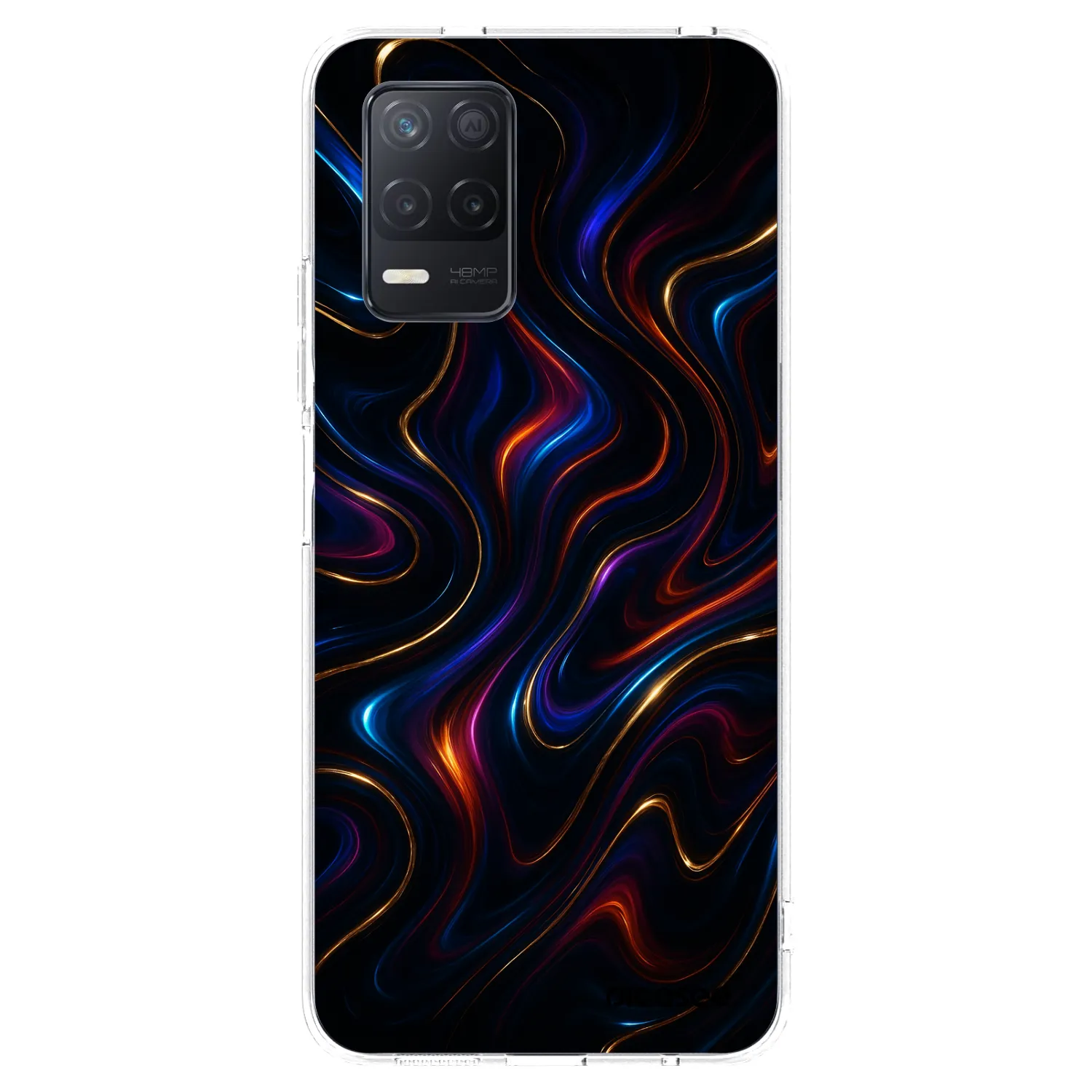 Picasee átlátszó szilikon tok az alábbi mobiltelefonokra Realme 8 5G - Noir