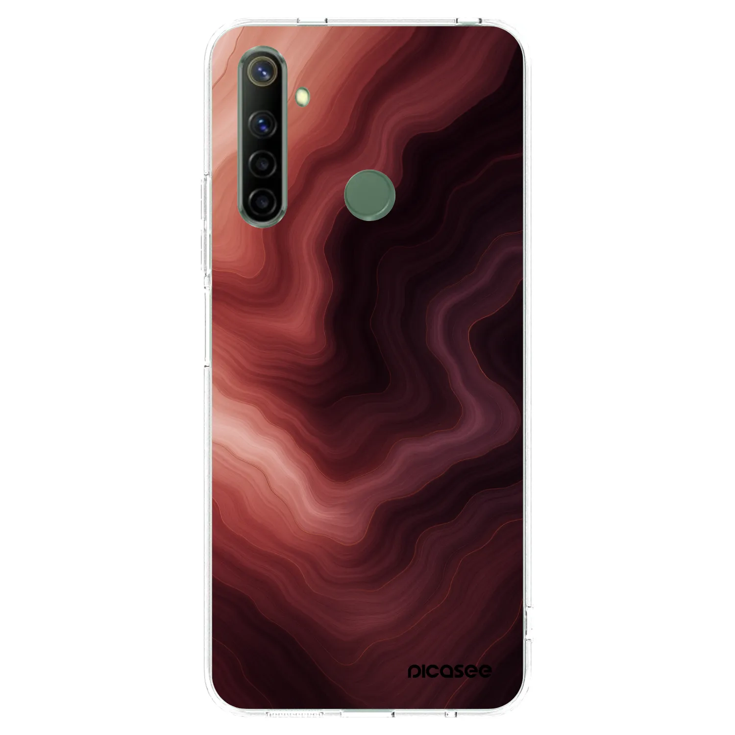 Picasee átlátszó szilikon tok az alábbi mobiltelefonokra Realme 6i - Rouge