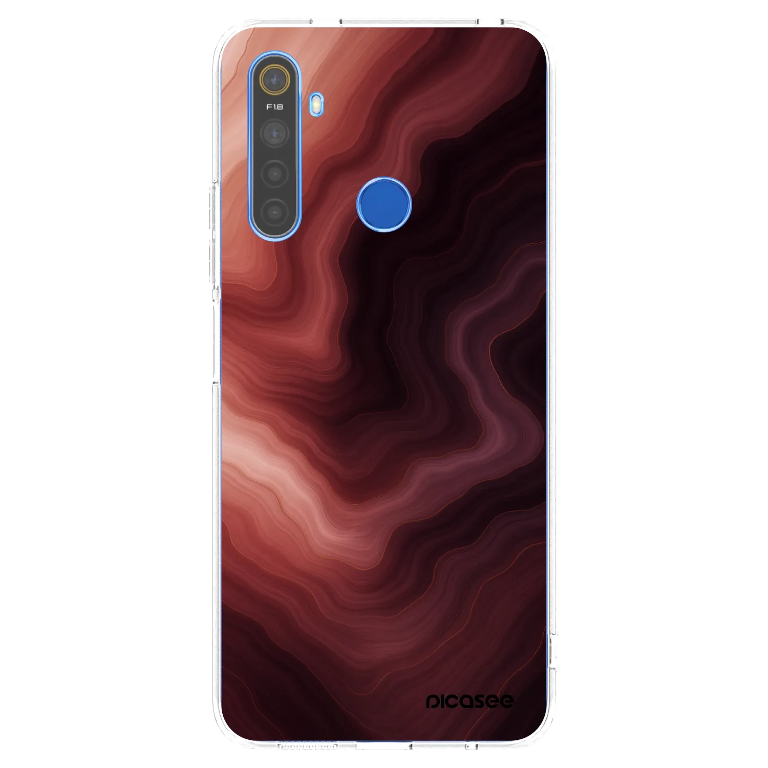 Picasee átlátszó szilikon tok az alábbi mobiltelefonokra Realme 5 - Rouge