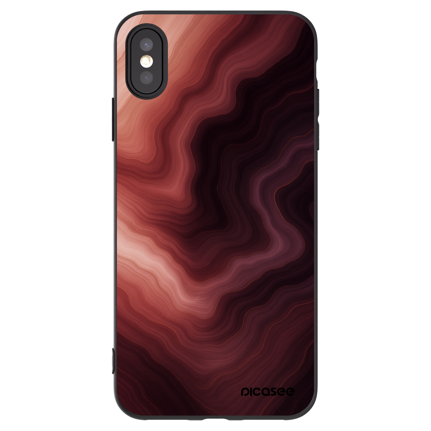 Picasee fekete szilikon tok az alábbi mobiltelefonokra Apple iPhone XS Max - Rouge