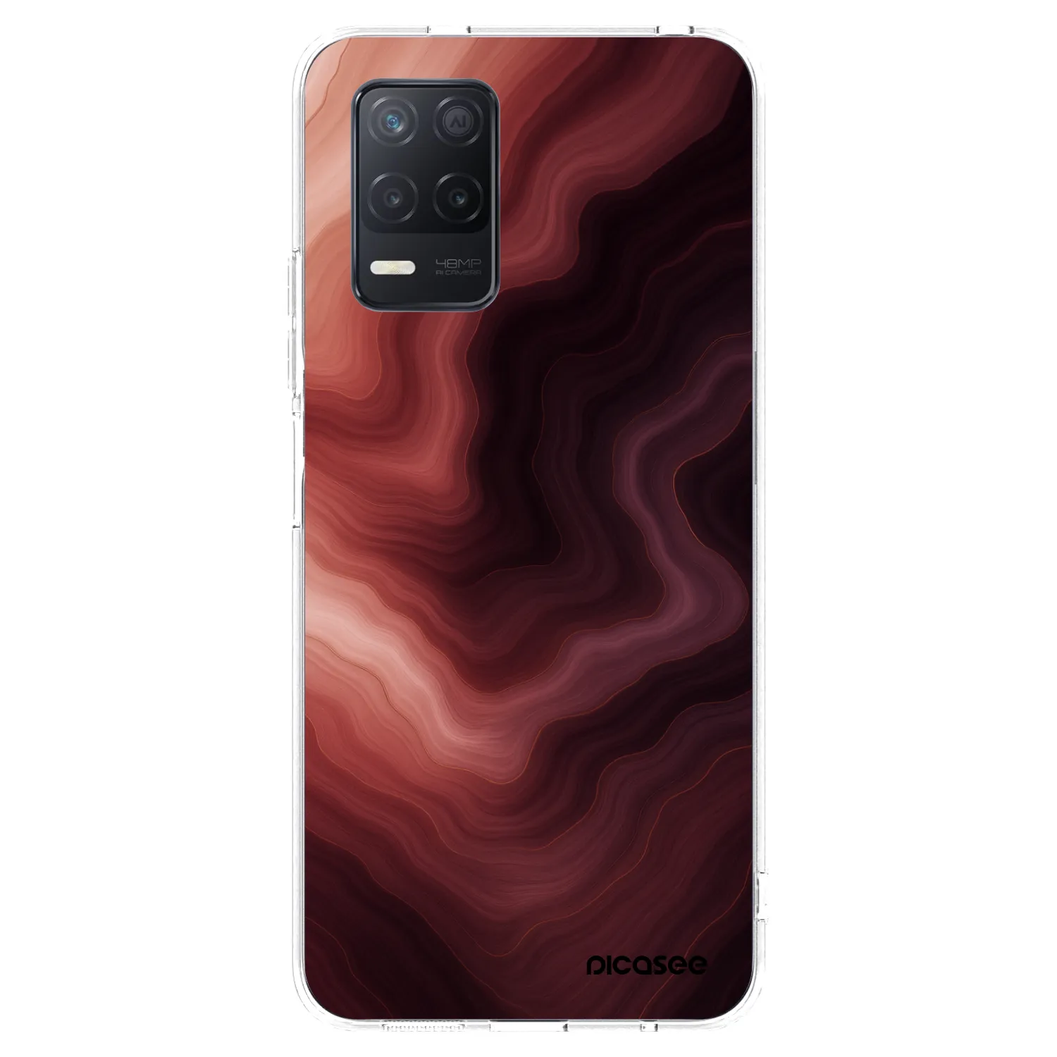 Picasee átlátszó szilikon tok az alábbi mobiltelefonokra Realme 8 5G - Rouge
