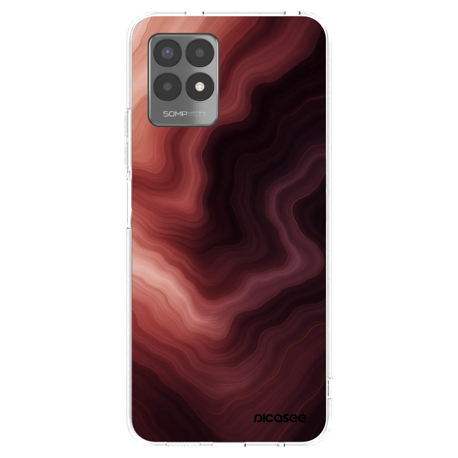 Picasee átlátszó szilikon tok az alábbi mobiltelefonokra Realme 8i - Rouge