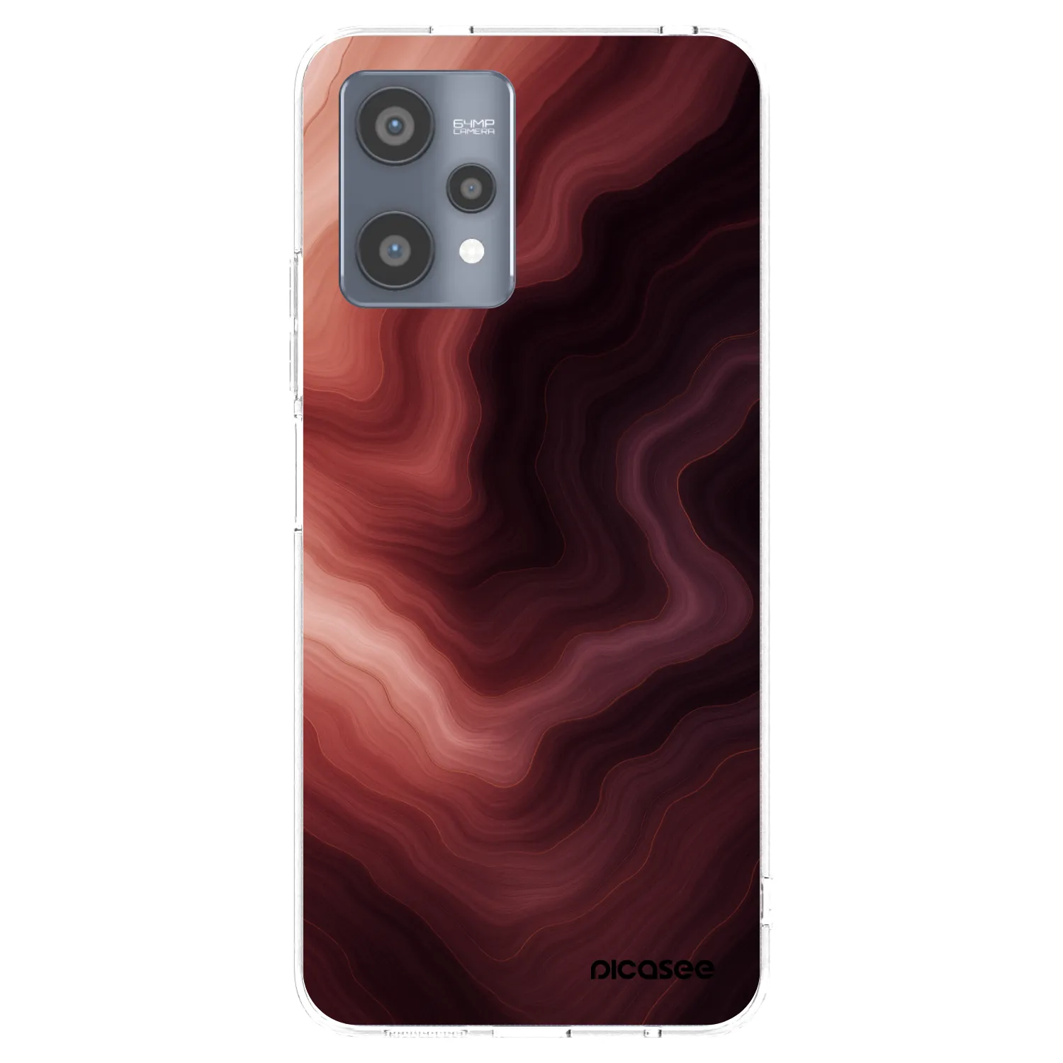 Picasee átlátszó szilikon tok az alábbi mobiltelefonokra Realme 9 Pro 5G - Rouge