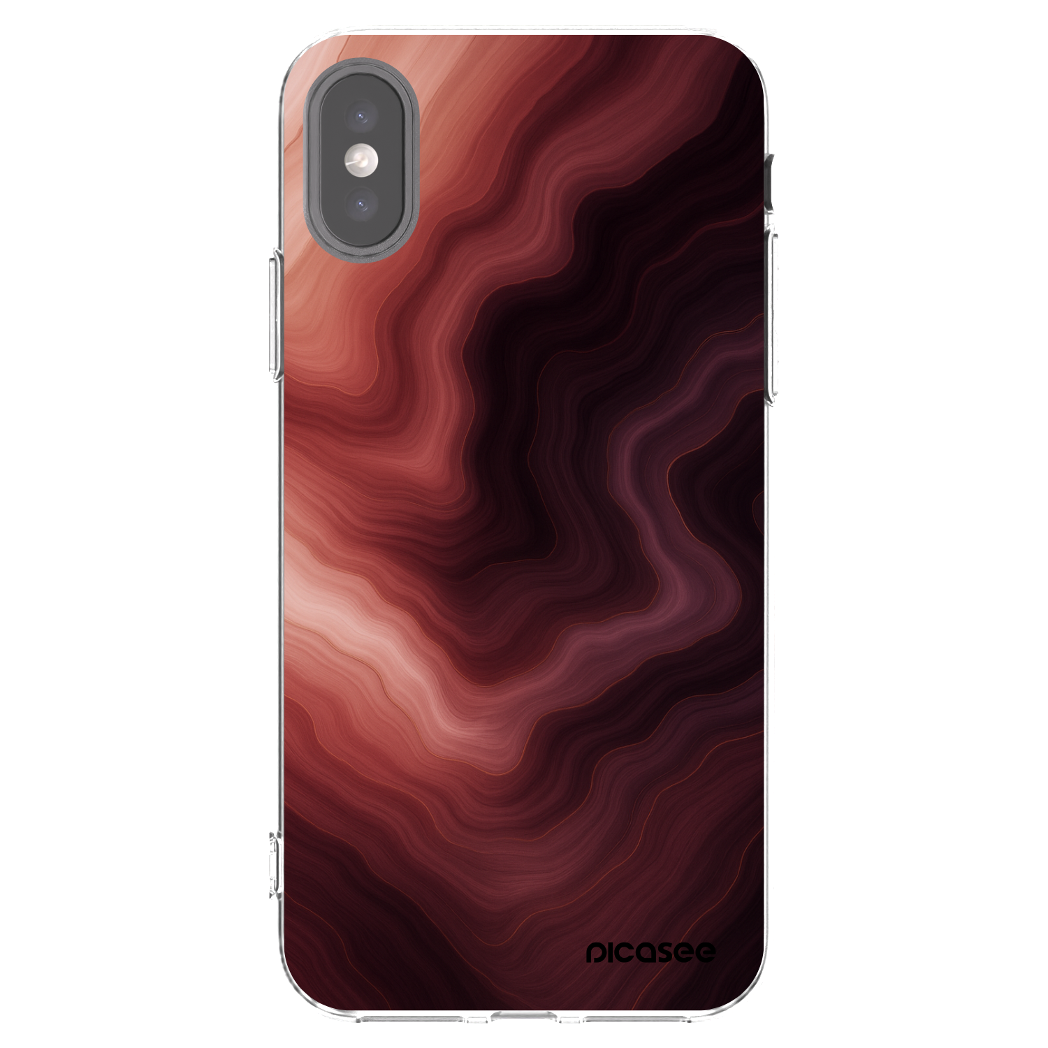 Picasee átlátszó szilikon tok az alábbi mobiltelefonokra Apple iPhone X/XS - Rouge