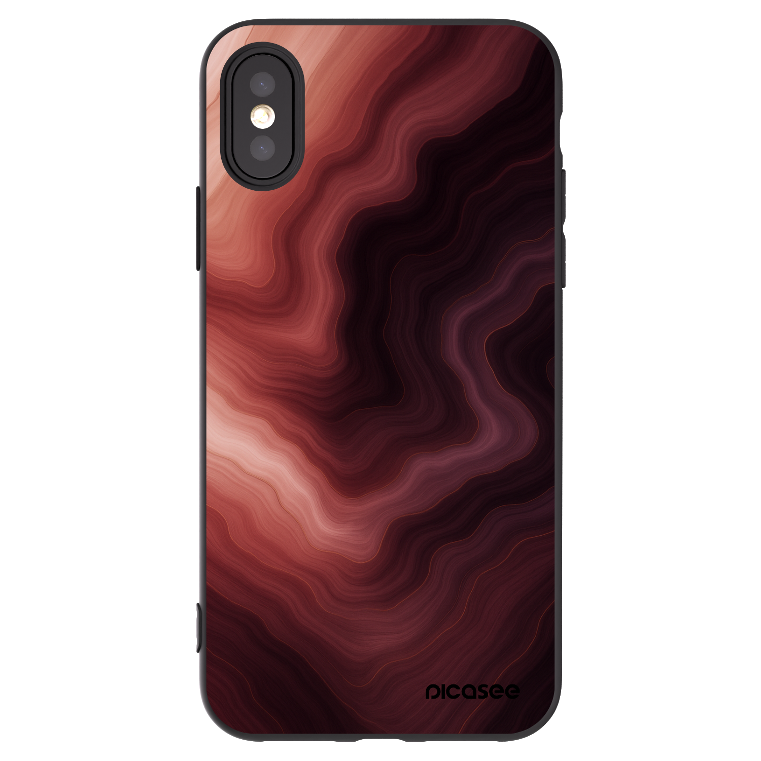 Picasee fekete szilikon tok az alábbi mobiltelefonokra Apple iPhone X/XS - Rouge