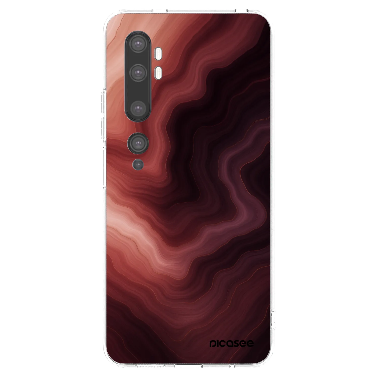 Picasee átlátszó szilikon tok az alábbi mobiltelefonokra Xiaomi Mi Note 10 (Pro) - Rouge