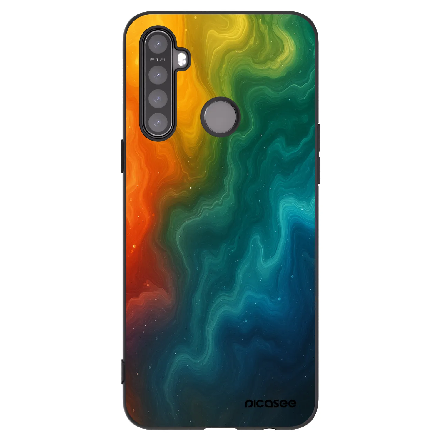 Picasee fekete szilikon tok az alábbi mobiltelefonokra Realme 6i - Solar