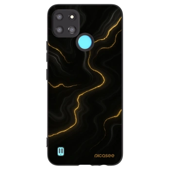 Picasee fekete szilikon tok az alábbi mobiltelefonokra Realme C21Y - Thunder