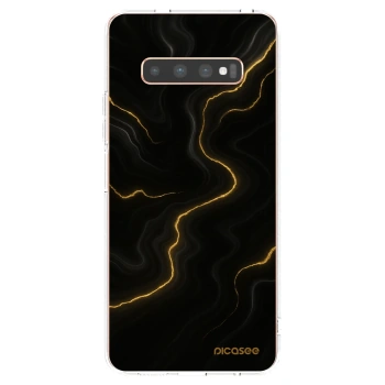 Picasee átlátszó szilikon tok az alábbi mobiltelefonokra Samsung Galaxy S10 Plus G975 - Thunder