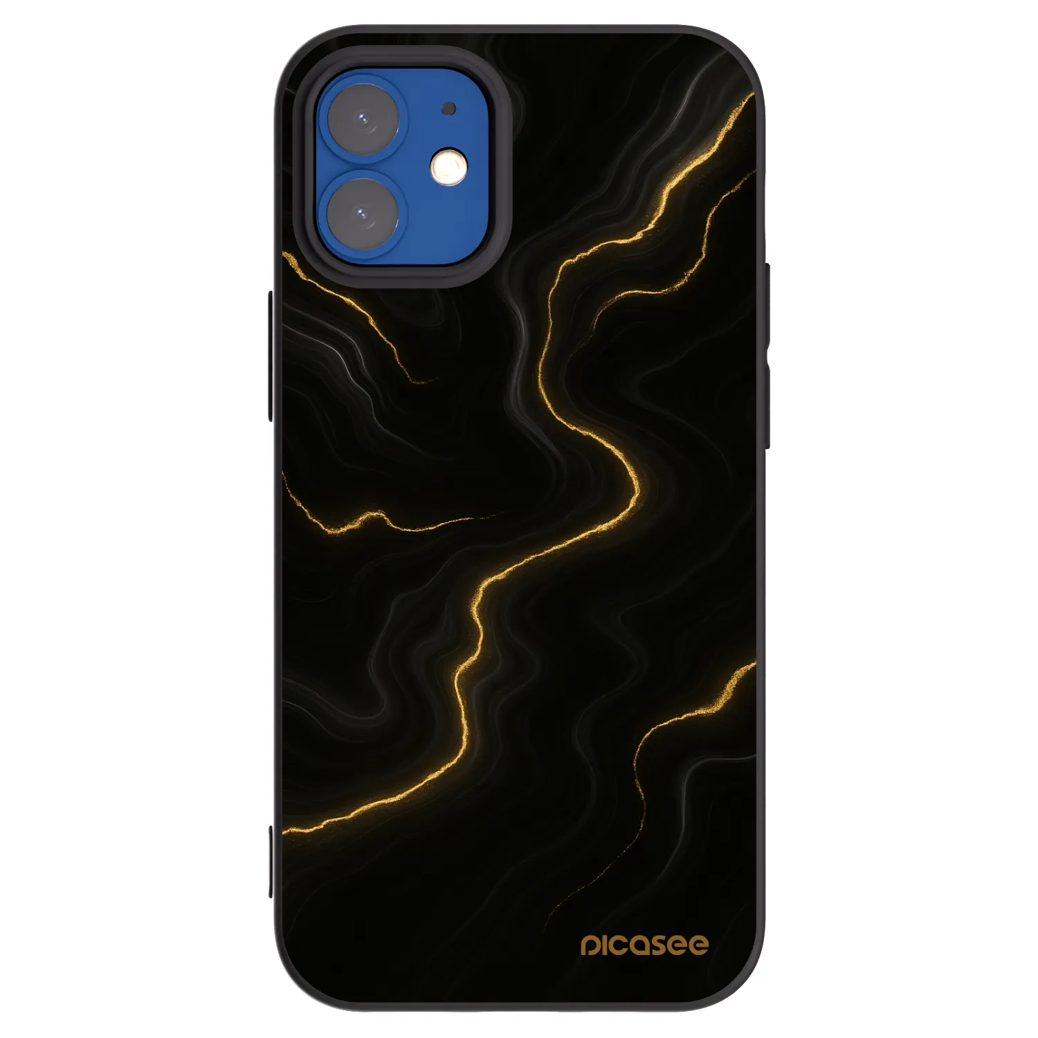 Picasee fekete szilikon tok az alábbi mobiltelefonokra Apple iPhone 12 mini - Thunder