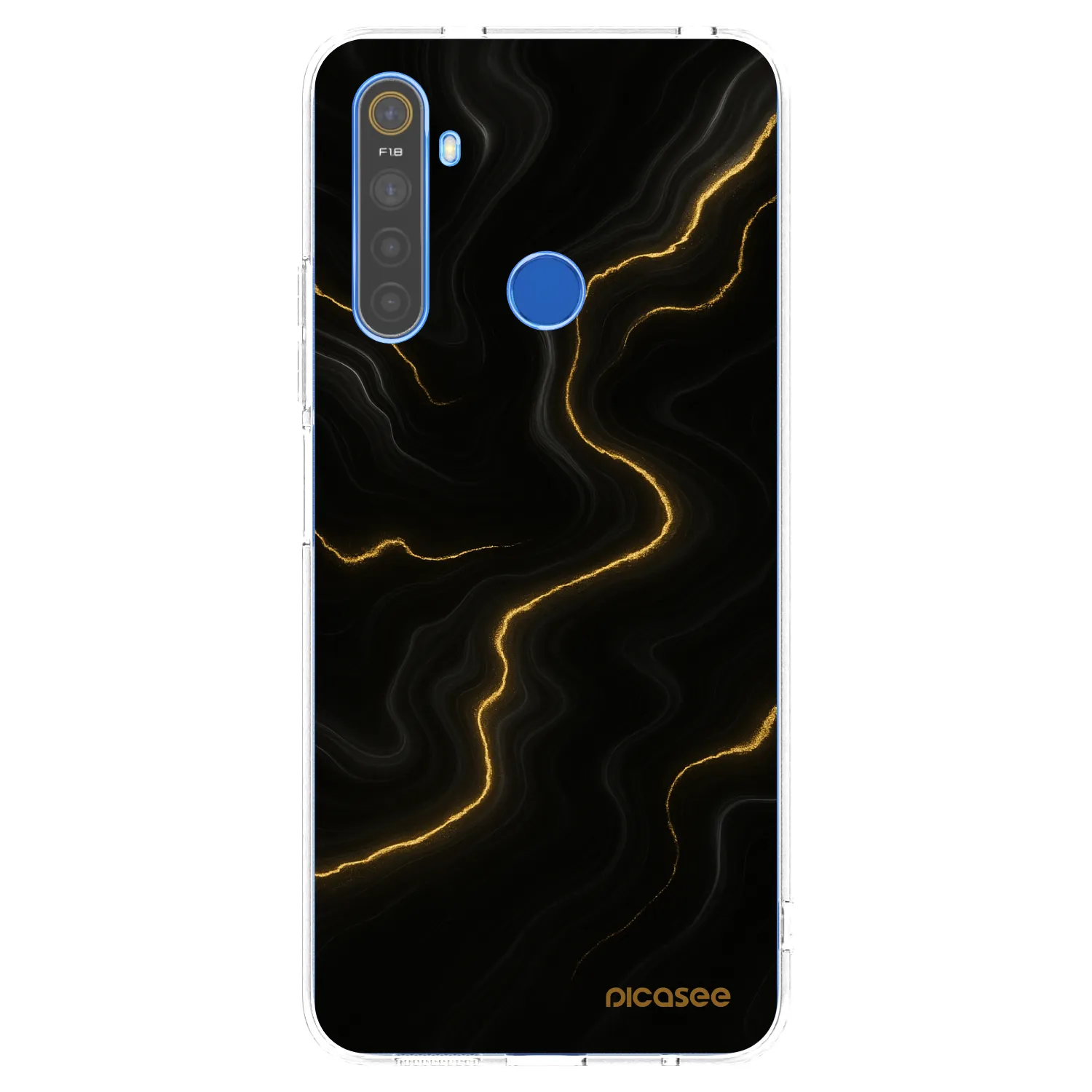 Picasee átlátszó szilikon tok az alábbi mobiltelefonokra Realme 5 - Thunder