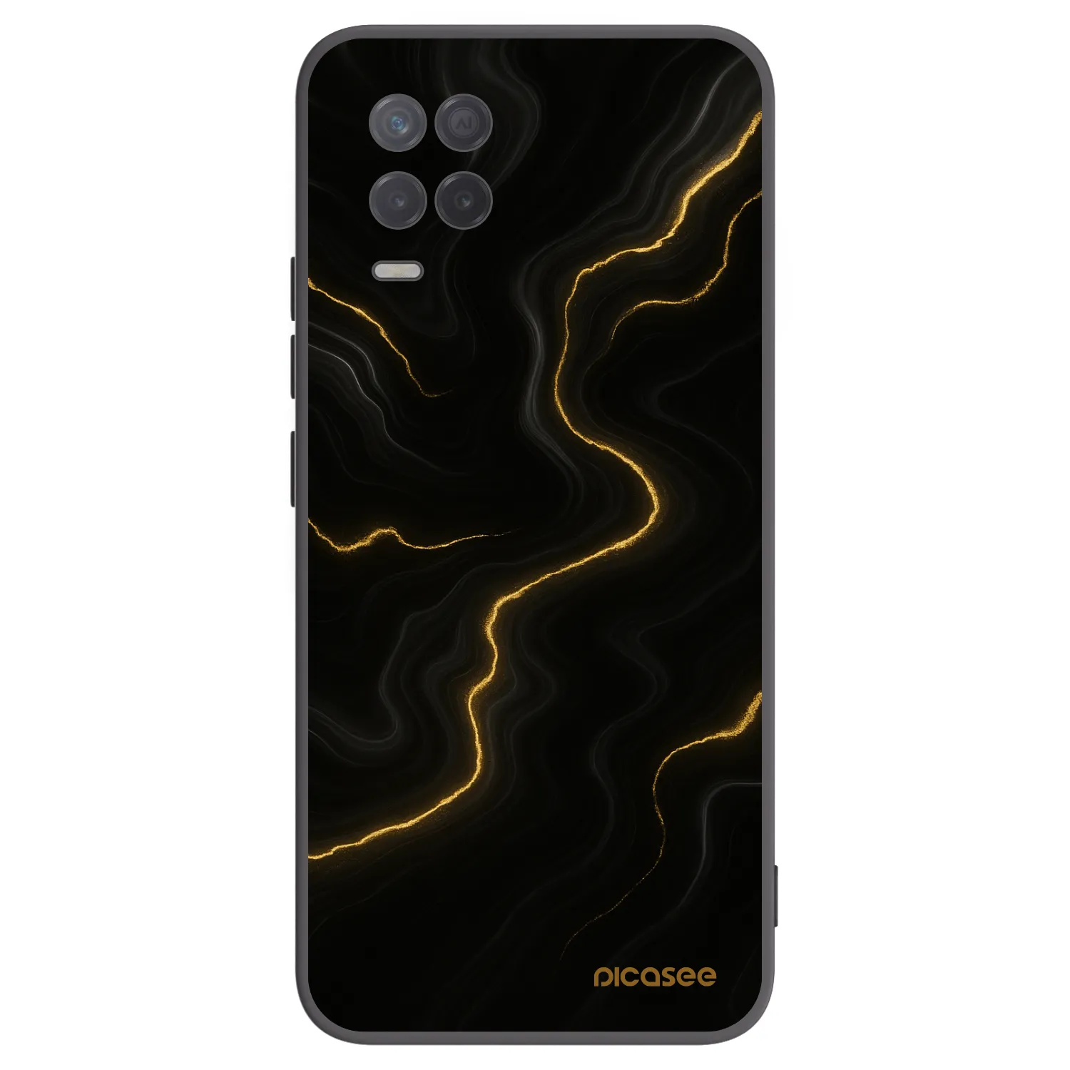 Picasee fekete szilikon tok az alábbi mobiltelefonokra Realme 8 5G - Thunder