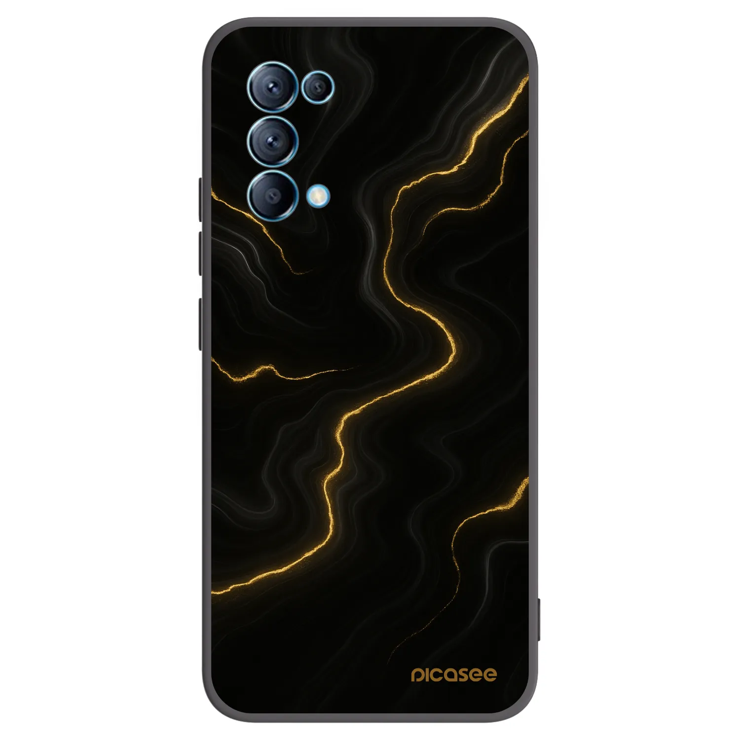 Picasee fekete szilikon tok az alábbi mobiltelefonokra OPPO Reno 5 5G - Thunder