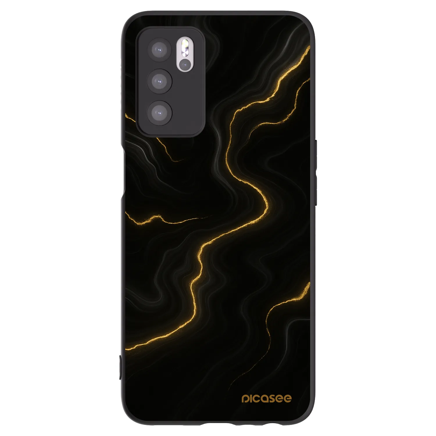 Picasee fekete szilikon tok az alábbi mobiltelefonokra OPPO A16s - Thunder