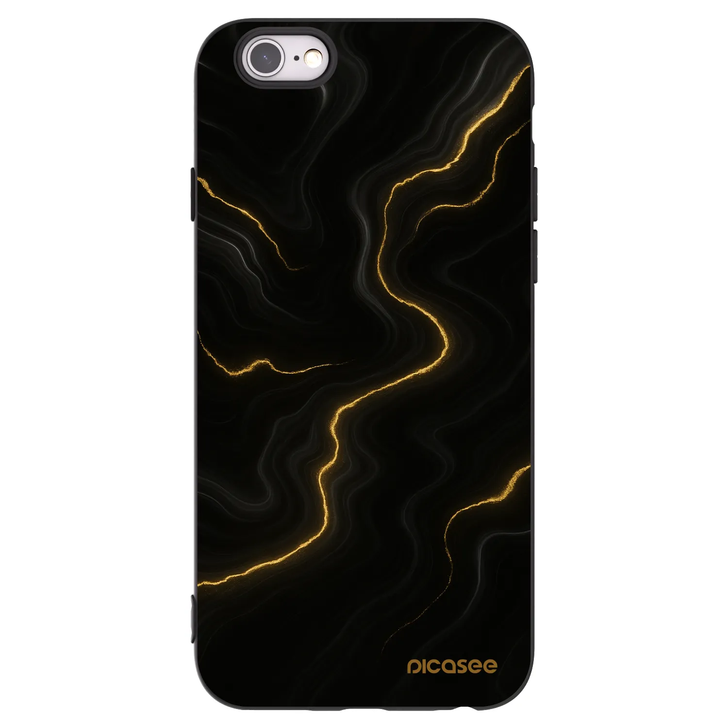 Picasee fekete szilikon tok az alábbi mobiltelefonokra Apple iPhone 6/6S - Thunder