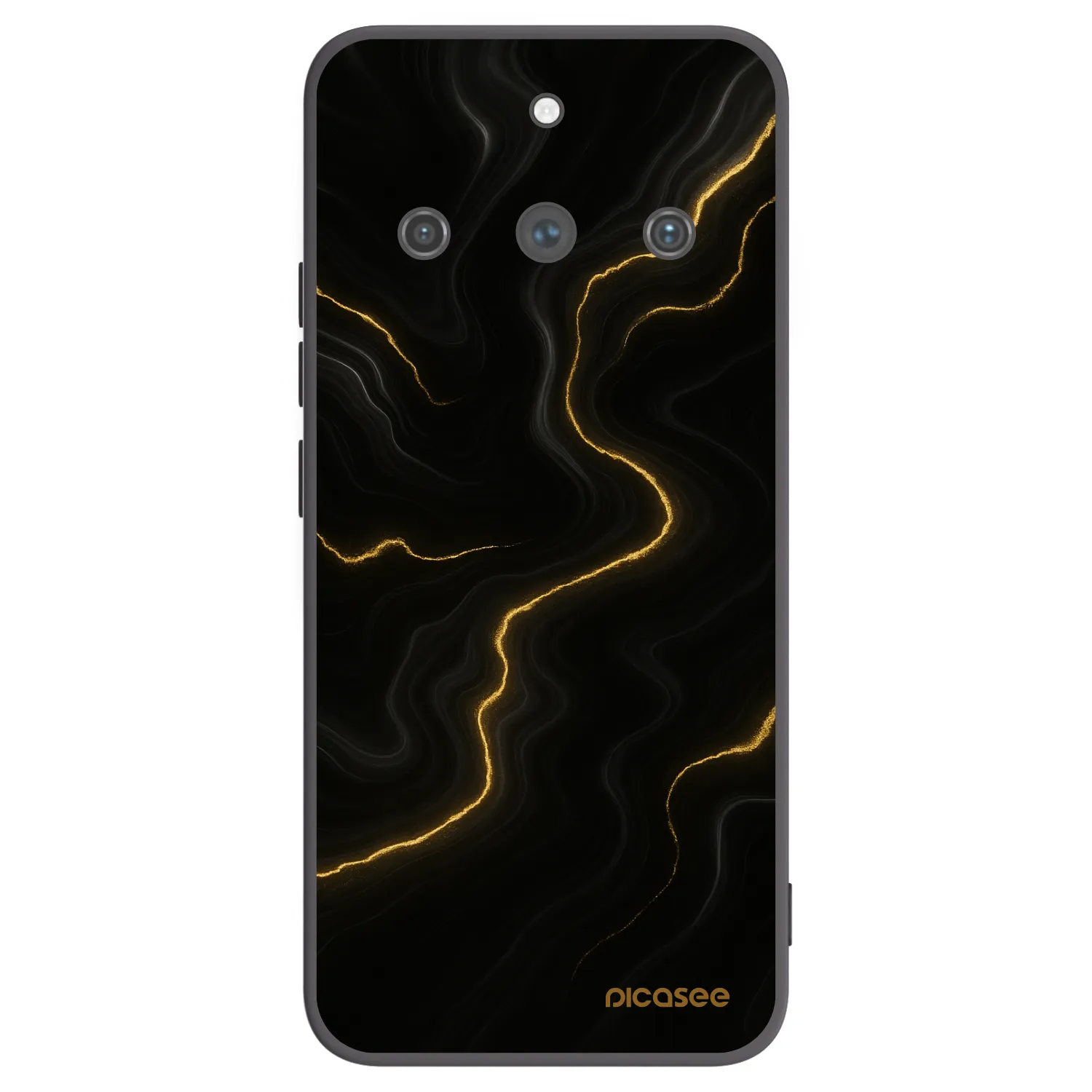 Picasee fekete szilikon tok az alábbi mobiltelefonokra Realme 11 Pro+ - Thunder