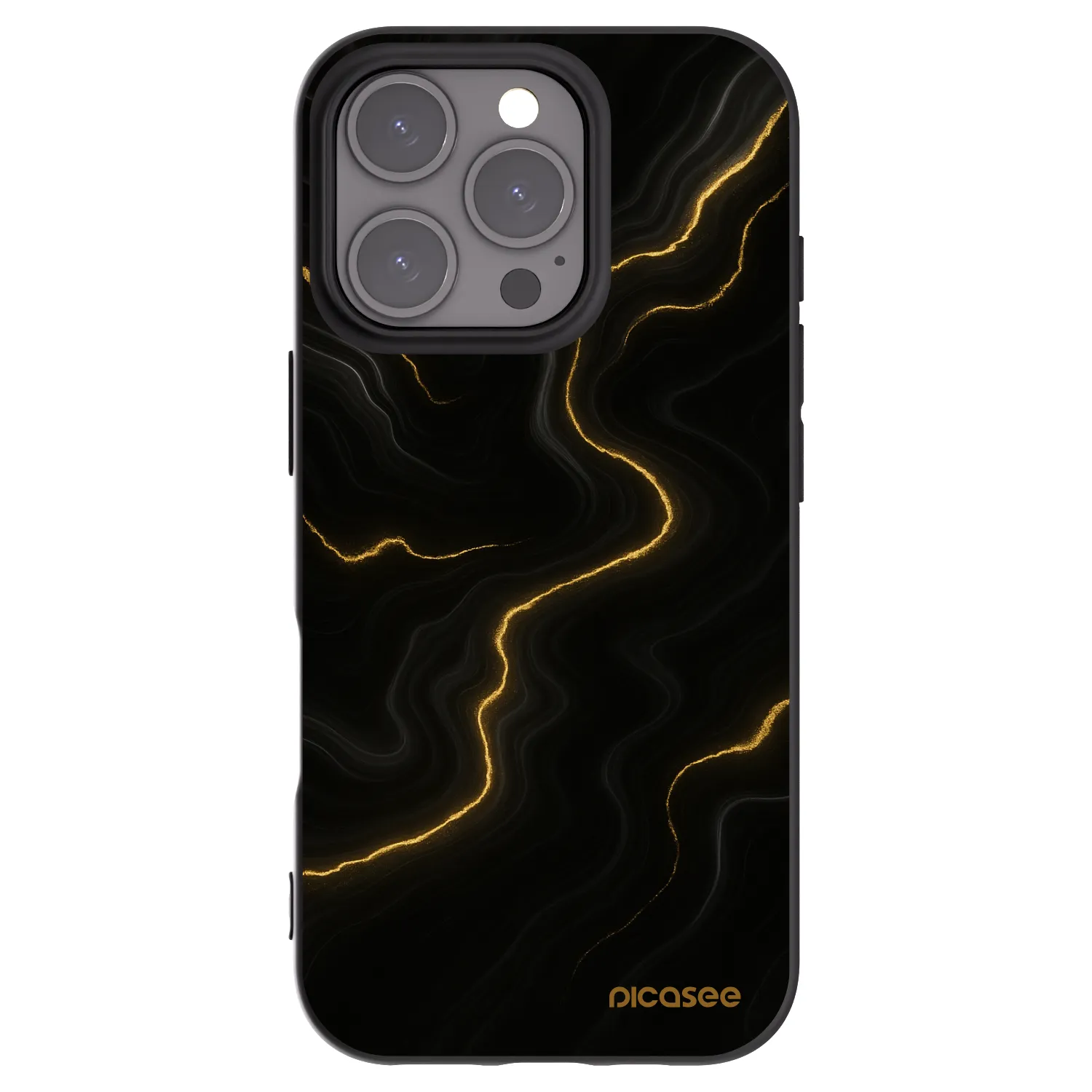 Picasee fekete szilikon tok az alábbi mobiltelefonokra Apple iPhone 16 Pro - Thunder