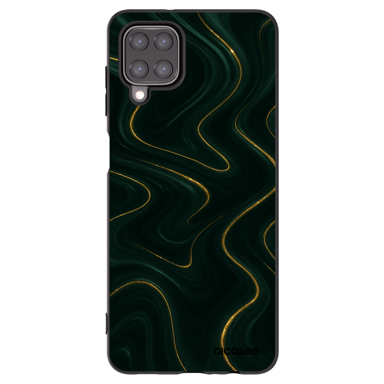 Picasee fekete szilikon tok az alábbi mobiltelefonokra Samsung Galaxy A12 A125F - Vawes