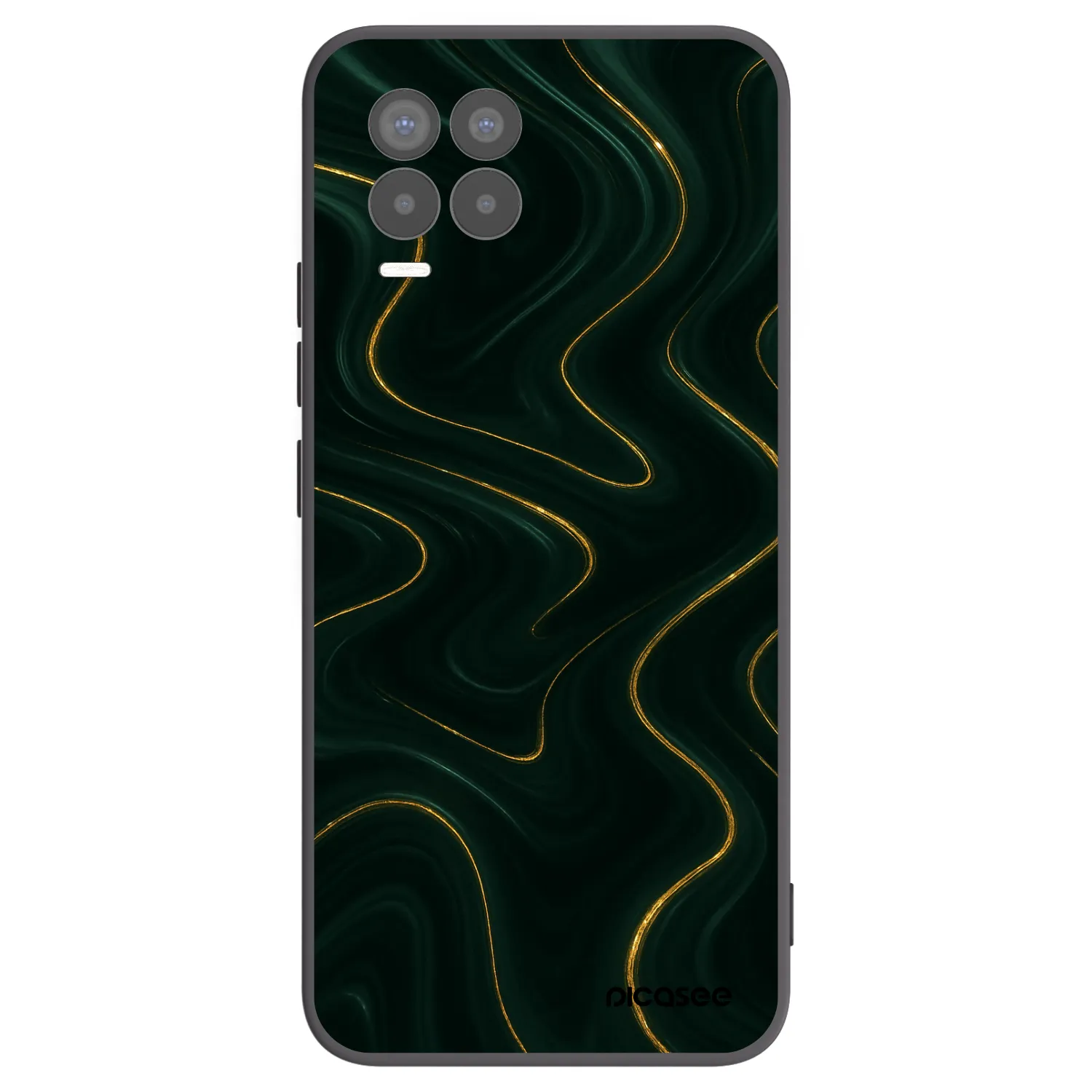 Picasee fekete szilikon tok az alábbi mobiltelefonokra Realme 8 4G - Vawes