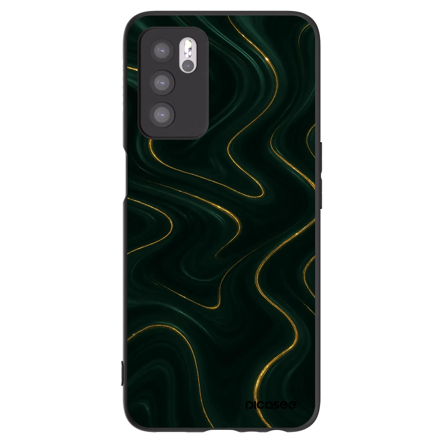 Picasee fekete szilikon tok az alábbi mobiltelefonokra OPPO A16s - Vawes