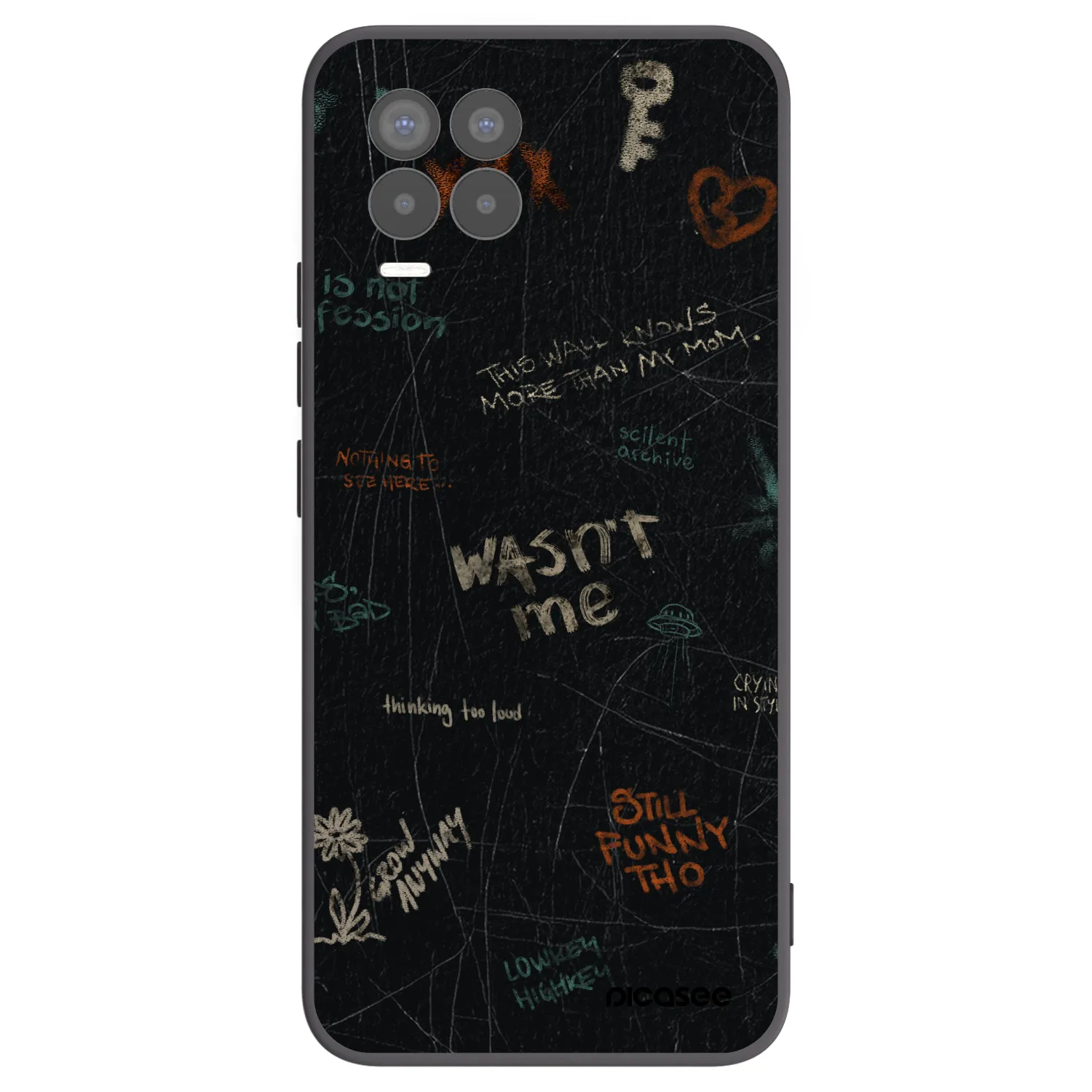 Picasee fekete szilikon tok az alábbi mobiltelefonokra Realme 8 Pro - CONFESSION