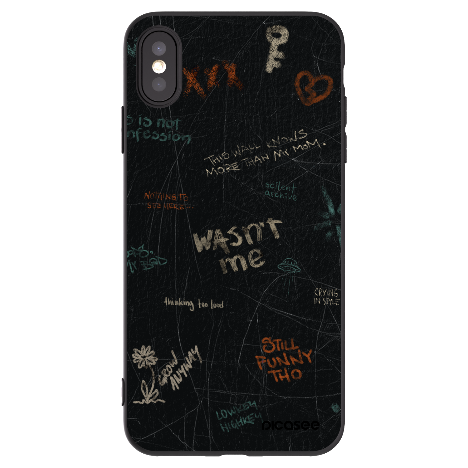 Picasee fekete szilikon tok az alábbi mobiltelefonokra Apple iPhone XS Max - CONFESSION