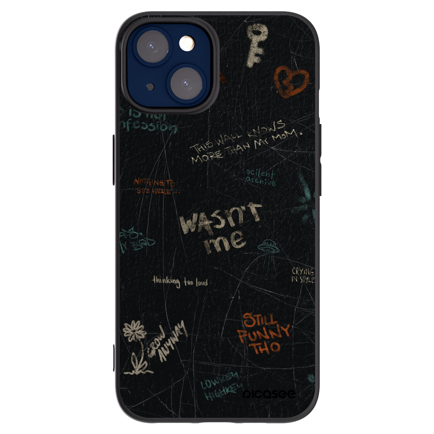 Picasee fekete szilikon tok az alábbi mobiltelefonokra Apple iPhone 14 - CONFESSION