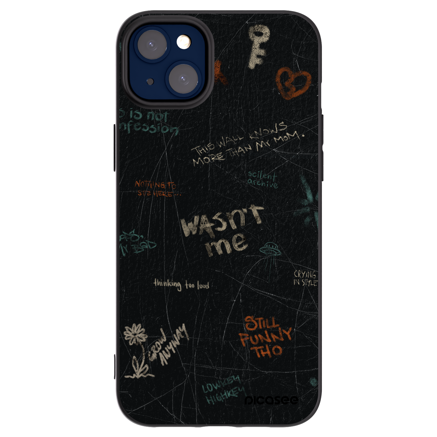 Picasee fekete szilikon tok az alábbi mobiltelefonokra Apple iPhone 14 Plus - CONFESSION
