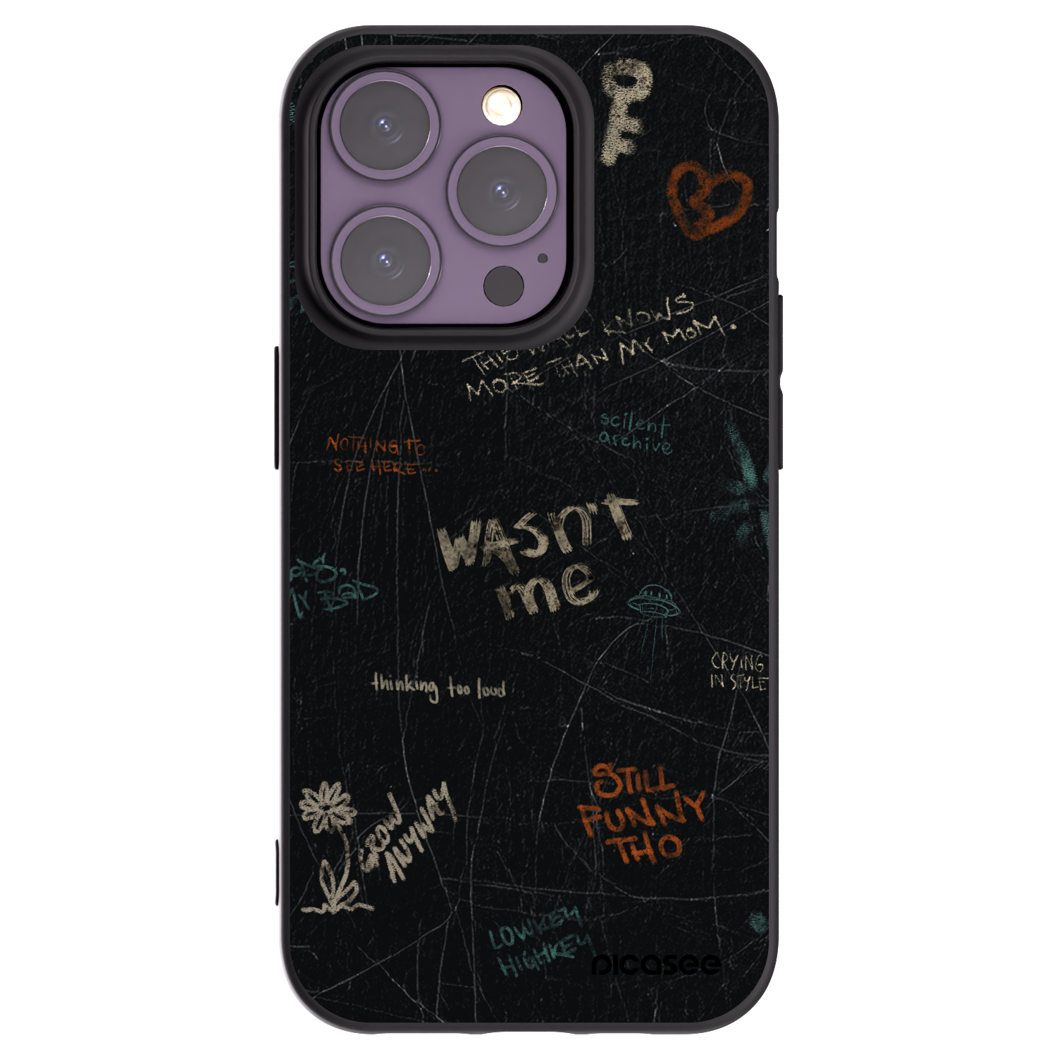 Picasee fekete szilikon tok az alábbi mobiltelefonokra Apple iPhone 14 Pro - CONFESSION