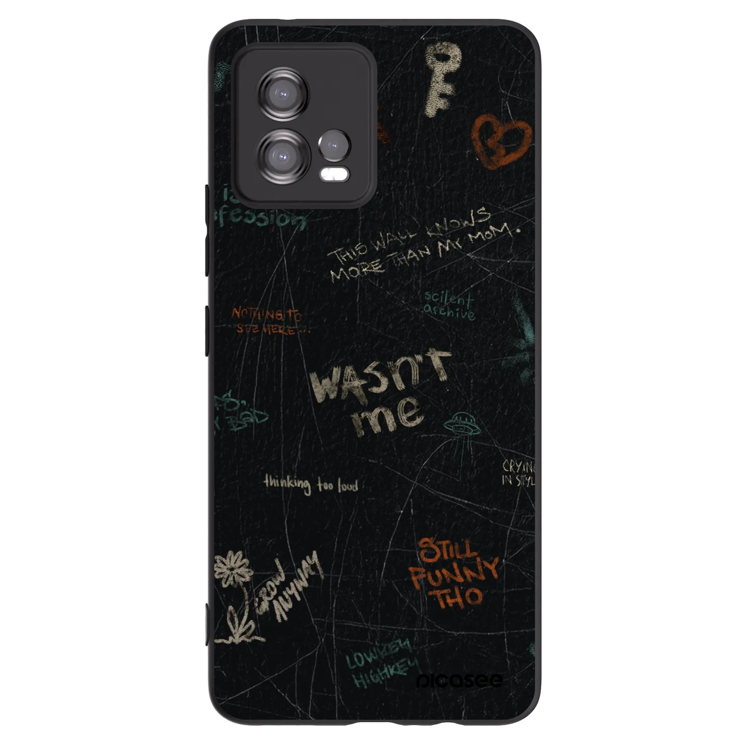 Picasee fekete szilikon tok az alábbi mobiltelefonokra Motorola Moto G72 - CONFESSION