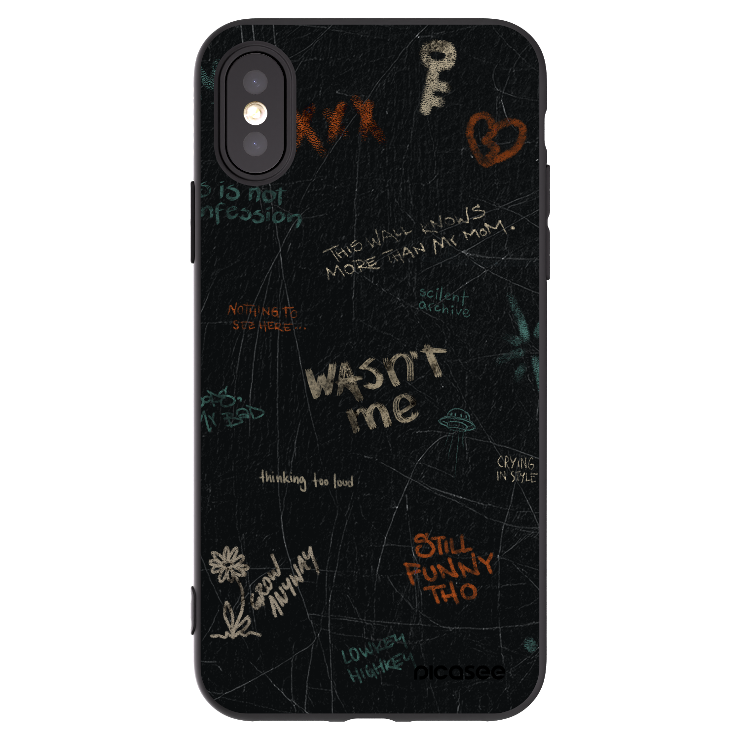 Picasee fekete szilikon tok az alábbi mobiltelefonokra Apple iPhone X/XS - CONFESSION