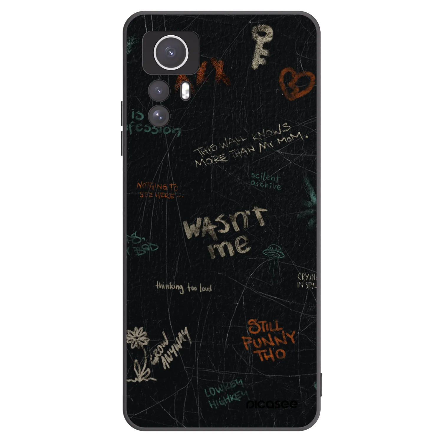 Picasee fekete szilikon tok az alábbi mobiltelefonokra Xiaomi Redmi Note 12S - CONFESSION