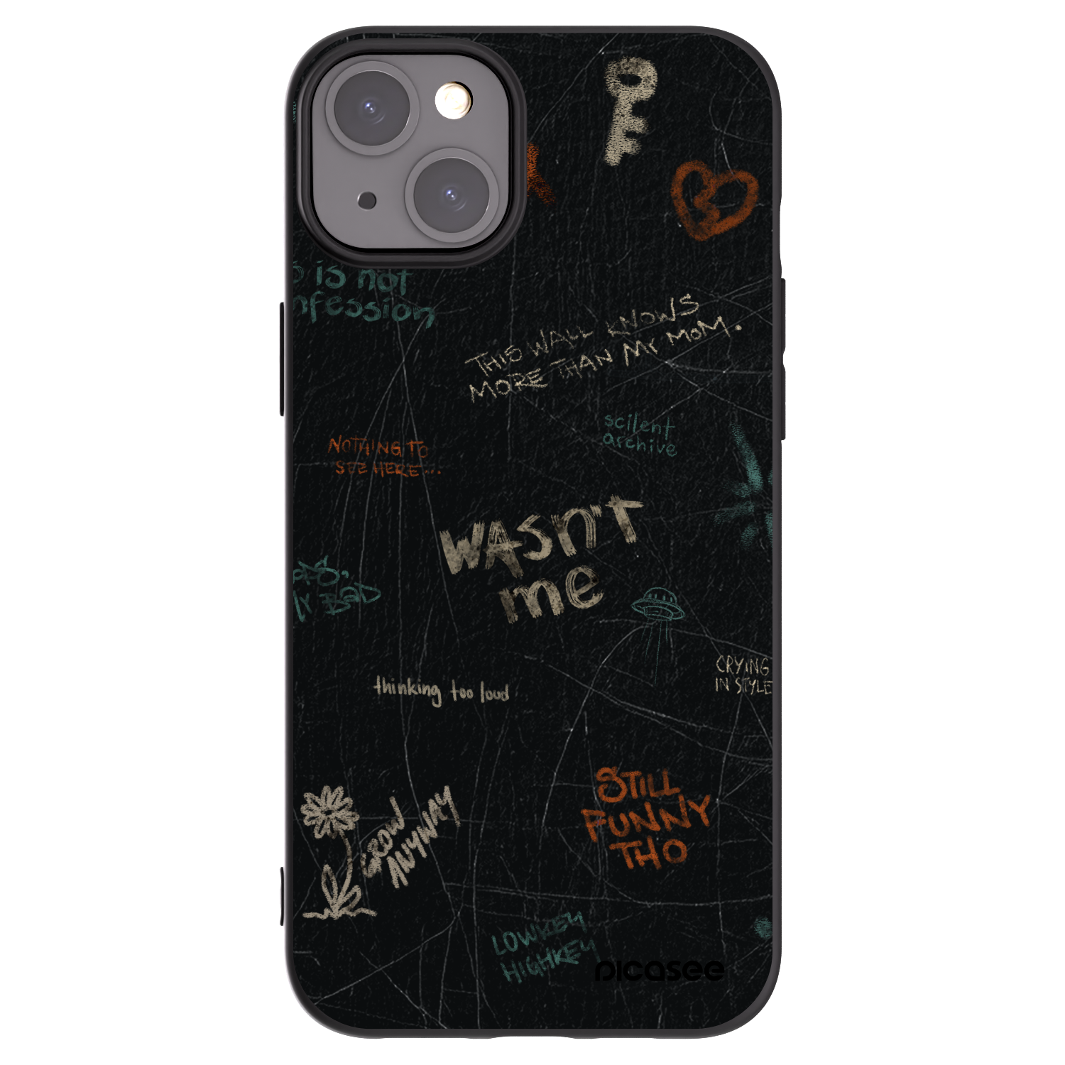 Picasee fekete szilikon tok az alábbi mobiltelefonokra Apple iPhone 15 Plus - CONFESSION