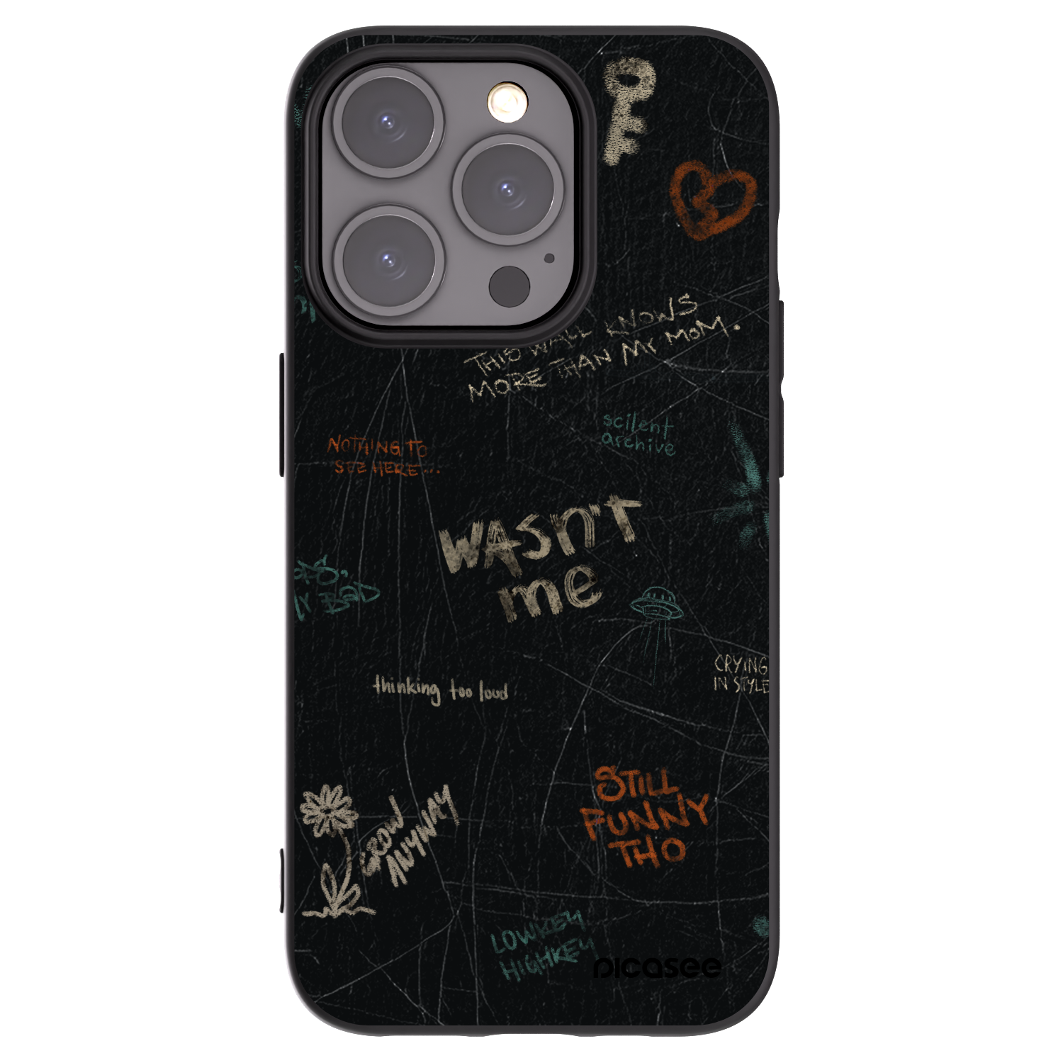 Picasee fekete szilikon tok az alábbi mobiltelefonokra Apple iPhone 15 Pro - CONFESSION