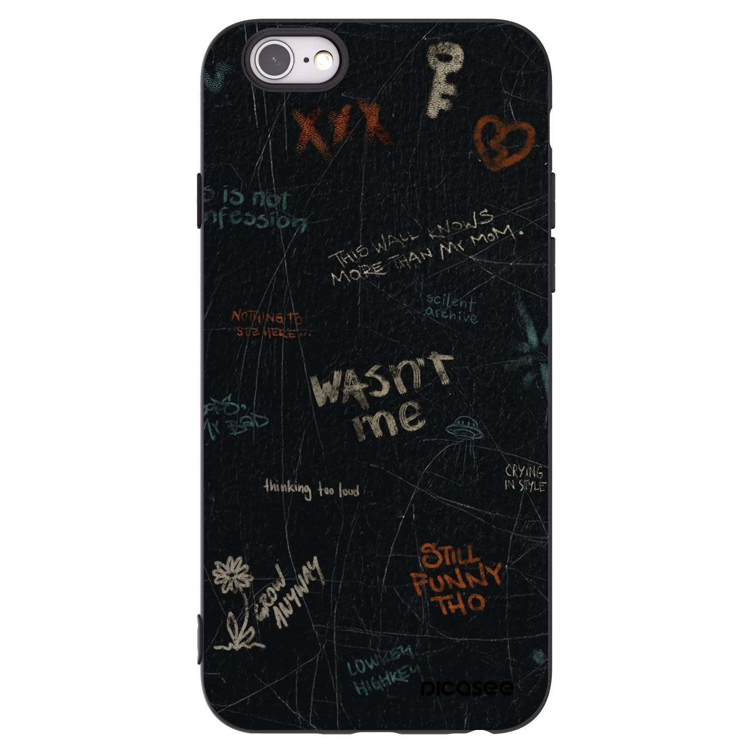 Picasee fekete szilikon tok az alábbi mobiltelefonokra Apple iPhone 6/6S - CONFESSION