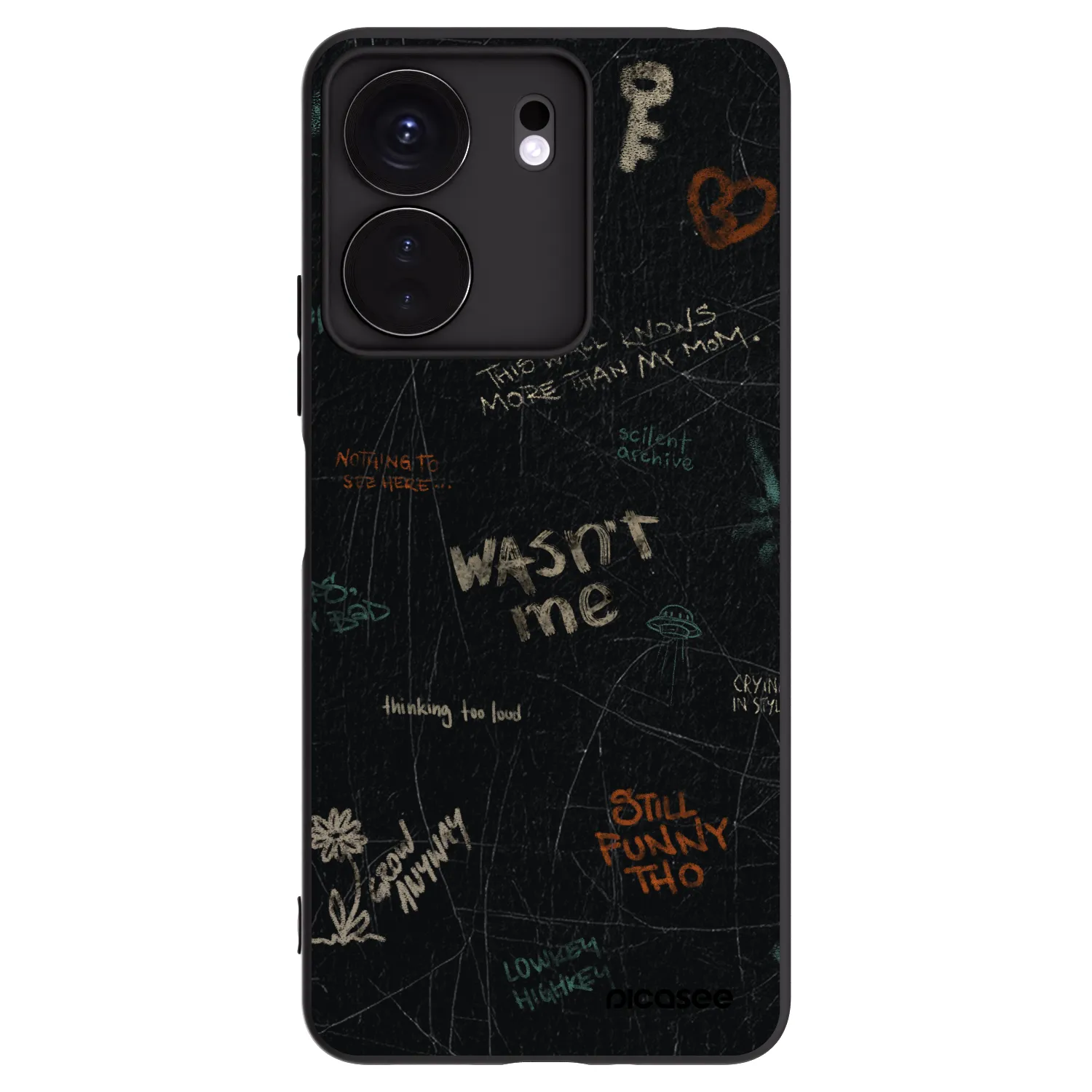 Picasee fekete szilikon tok az alábbi mobiltelefonokra Xiaomi Redmi 13C 4G - CONFESSION