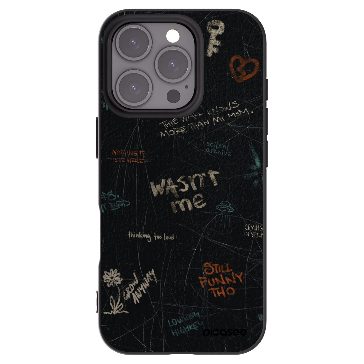 Picasee fekete szilikon tok az alábbi mobiltelefonokra Apple iPhone 16 Pro - CONFESSION