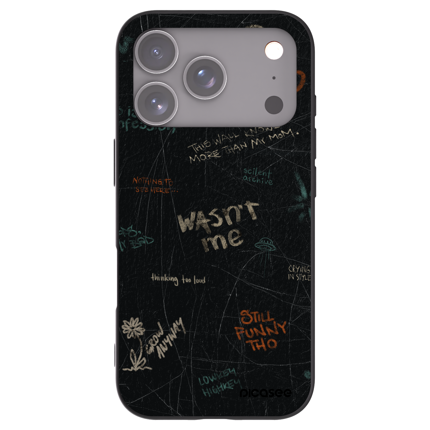 Picasee fekete szilikon tok az alábbi mobiltelefonokra Apple iPhone 17 Pro - CONFESSION