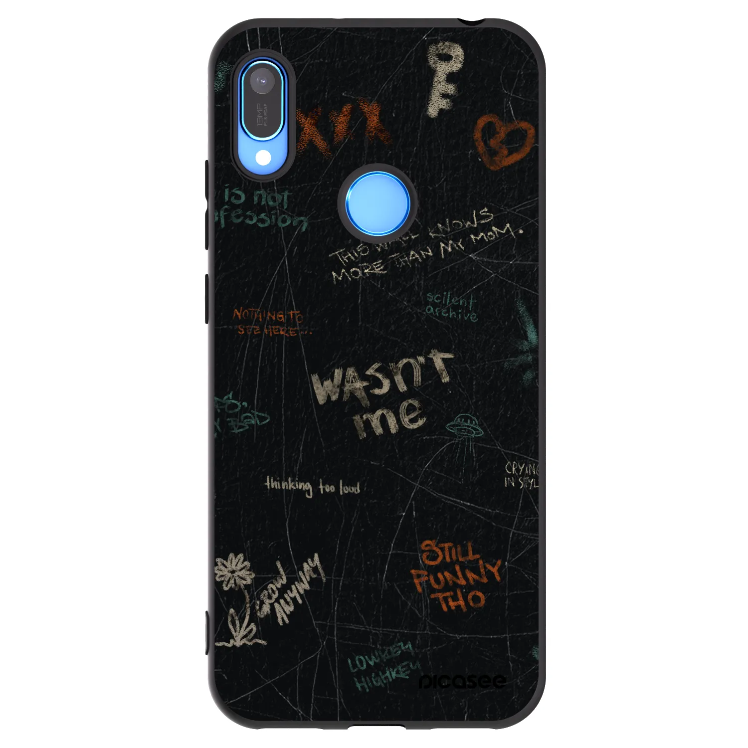 Picasee fekete szilikon tok az alábbi mobiltelefonokra Huawei Y6 2019 - CONFESSION