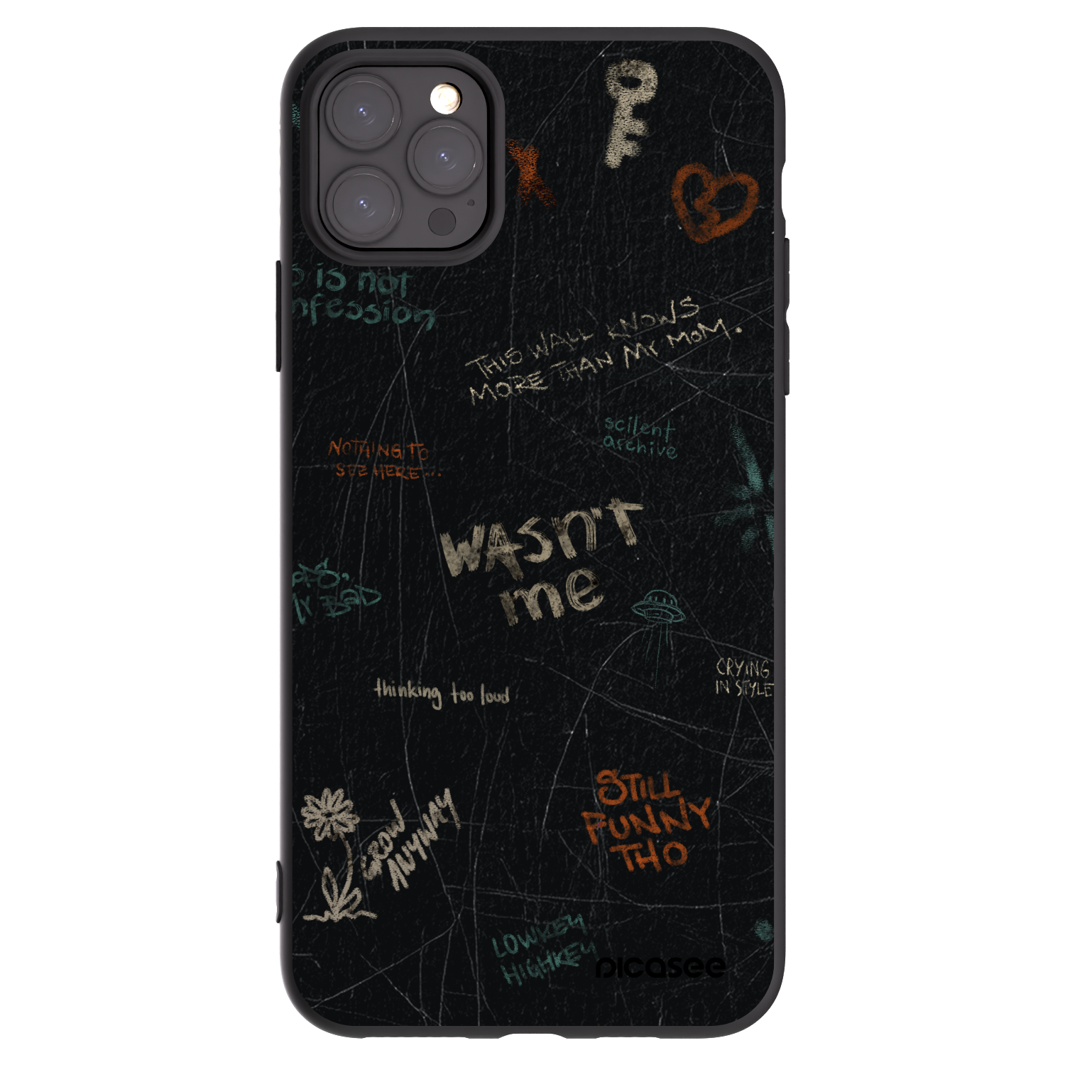Picasee fekete szilikon tok az alábbi mobiltelefonokra Apple iPhone 11 Pro Max - CONFESSION