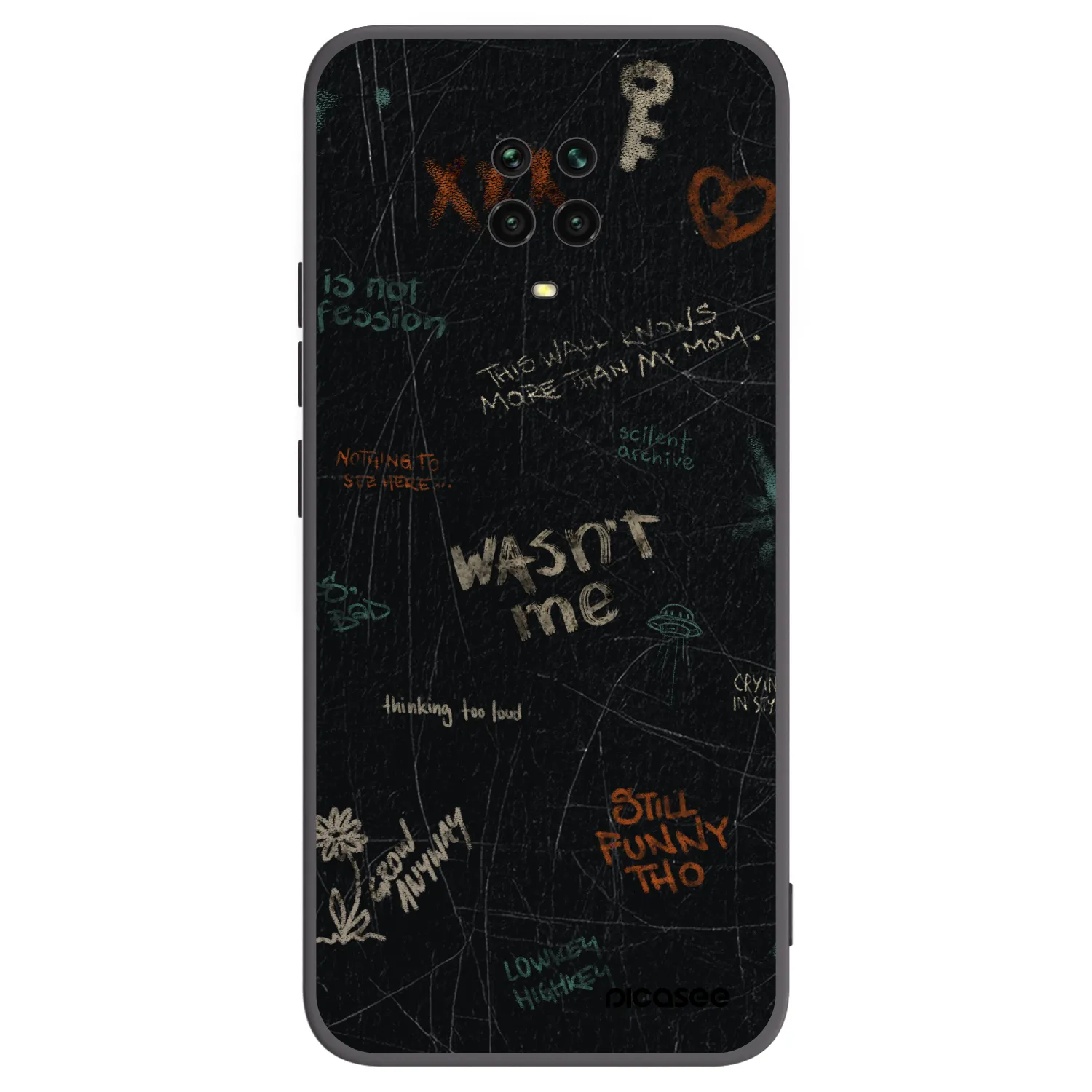 Picasee fekete szilikon tok az alábbi mobiltelefonokra Xiaomi Redmi Note 9 Pro - CONFESSION