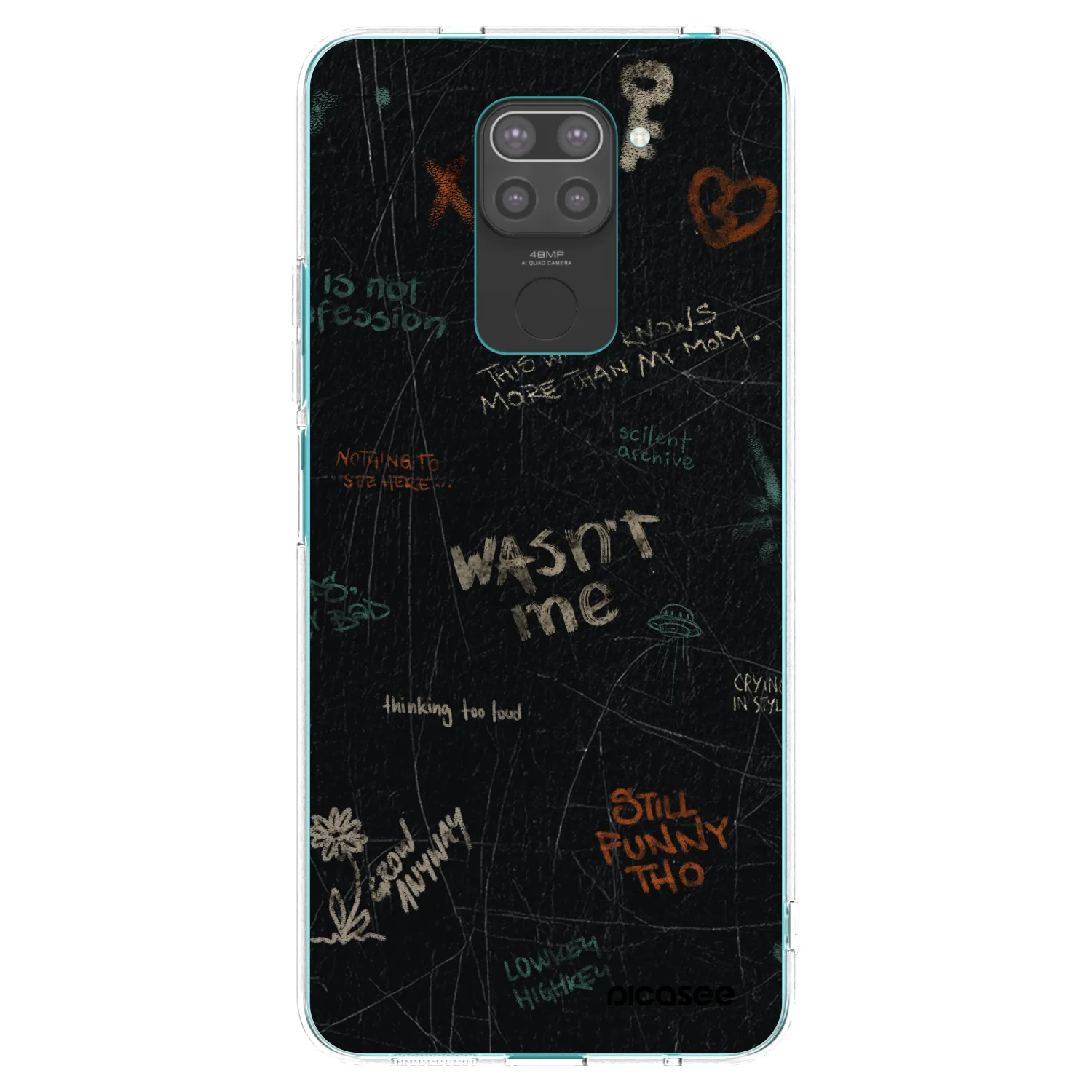 Picasee fekete szilikon tok az alábbi mobiltelefonokra Xiaomi Redmi Note 9 - CONFESSION