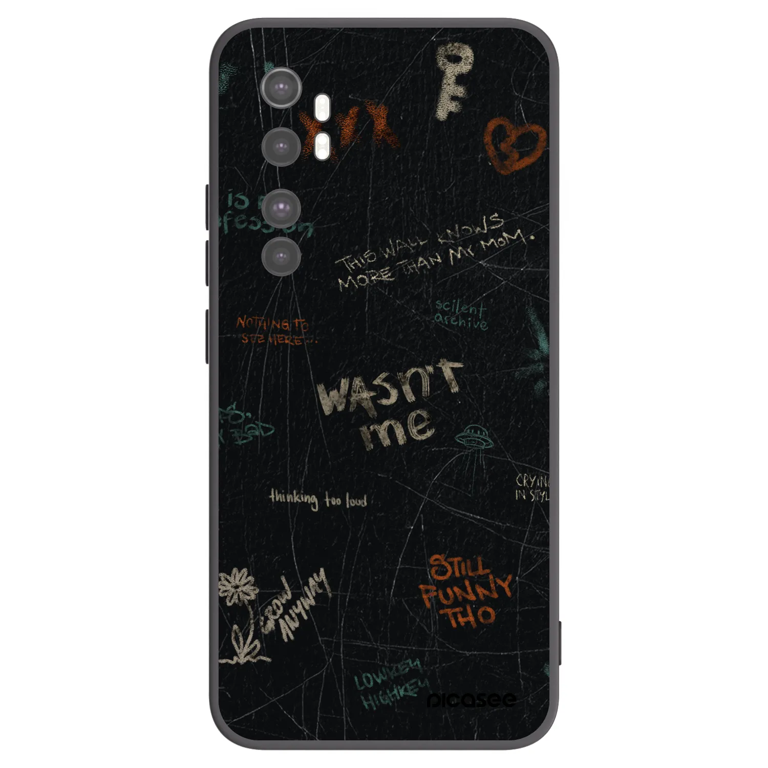 Picasee fekete szilikon tok az alábbi mobiltelefonokra Xiaomi Mi Note 10 Lite - CONFESSION