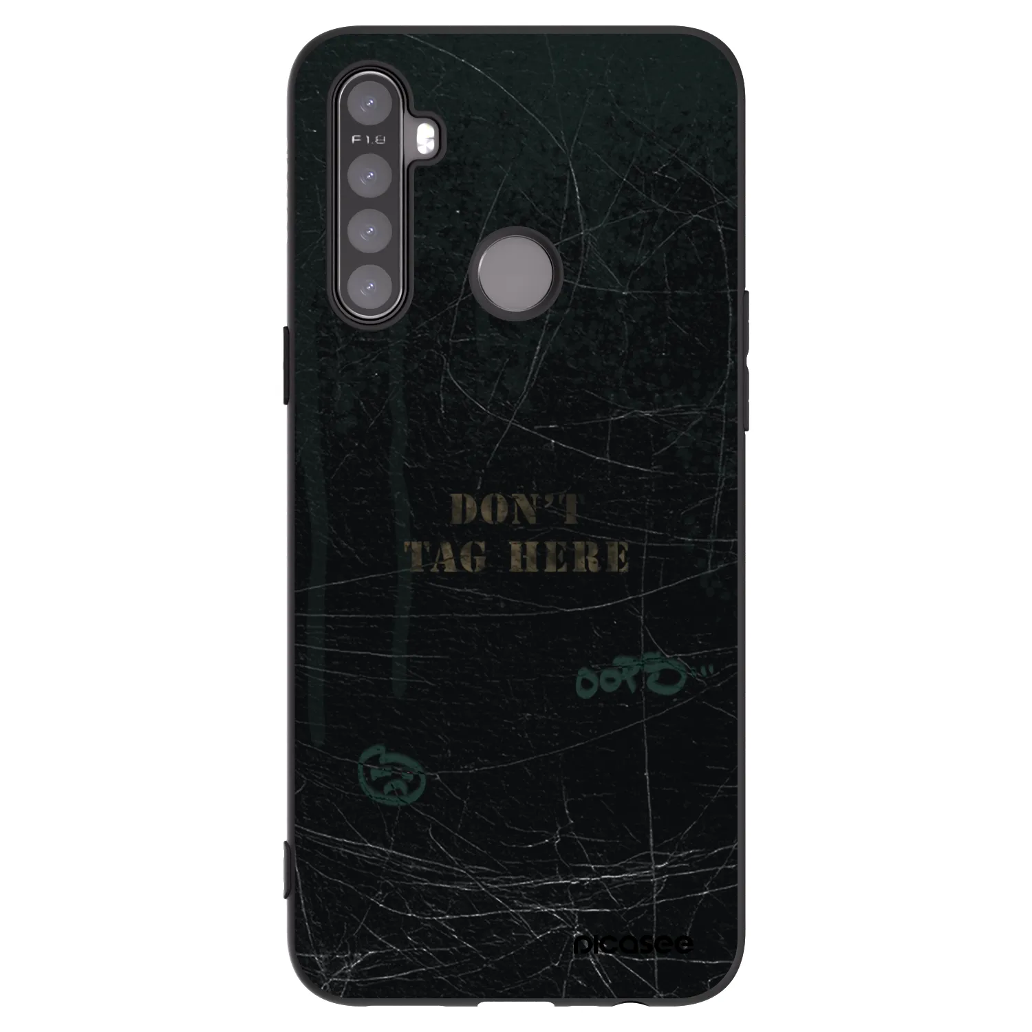 Picasee fekete szilikon tok az alábbi mobiltelefonokra Realme 6i - DON´T TAG