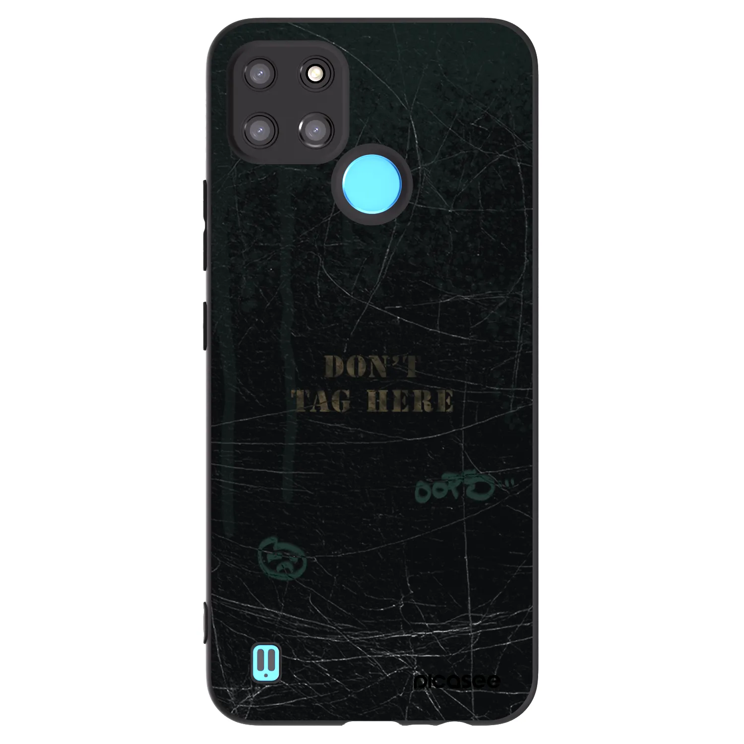 Picasee fekete szilikon tok az alábbi mobiltelefonokra Realme C21Y - DON´T TAG