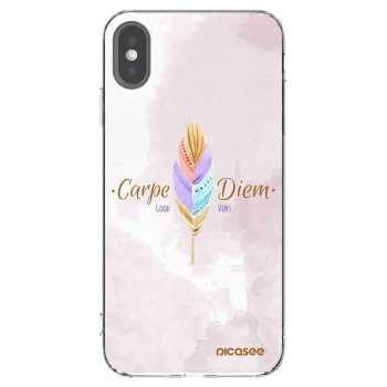 Picasee átlátszó szilikon tok az alábbi mobiltelefonokra Apple iPhone XS Max - Carpe Diem