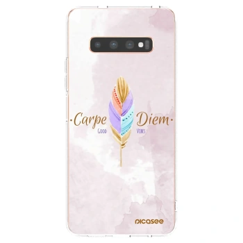 Picasee átlátszó szilikon tok az alábbi mobiltelefonokra Samsung Galaxy S10 Plus G975 - Carpe Diem