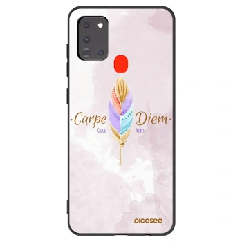 Picasee fekete szilikon tok az alábbi mobiltelefonokra Samsung Galaxy A21s - Carpe Diem