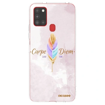 Picasee átlátszó szilikon tok az alábbi mobiltelefonokra Samsung Galaxy A21s - Carpe Diem