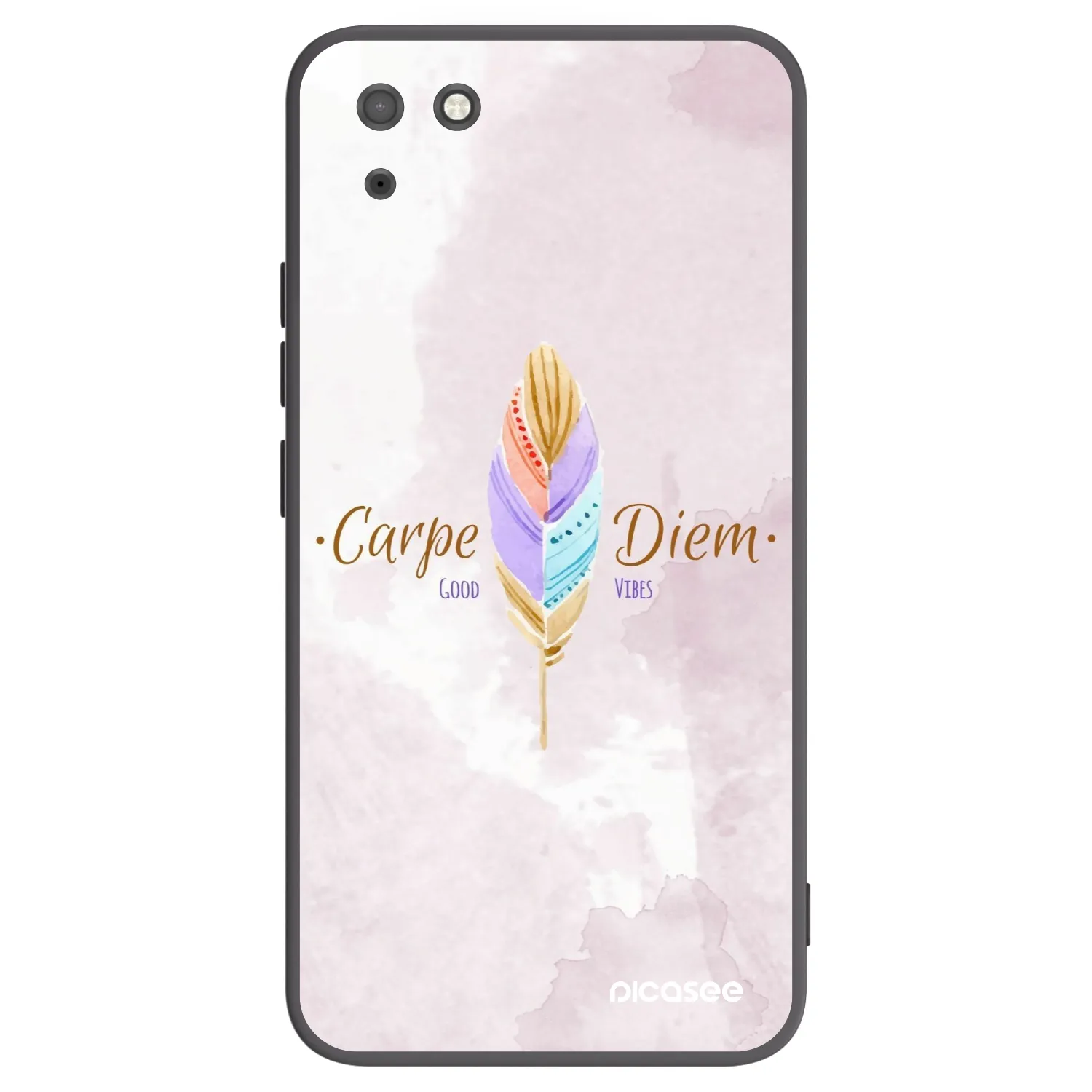 Picasee fekete szilikon tok az alábbi mobiltelefonokra Huawei Y5P - Carpe Diem